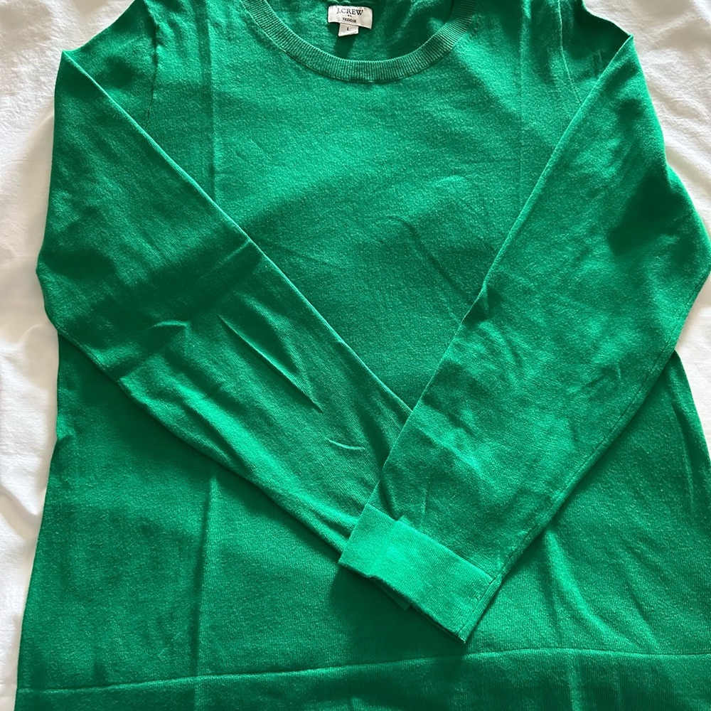 J. Crew Factory Emerald Green Crew Neck Sweater